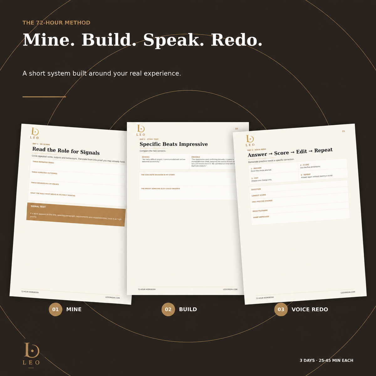 Three-day interview method Mine Build and Voice Redo