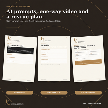 AI interview prompts one-way video drill and answer recovery card